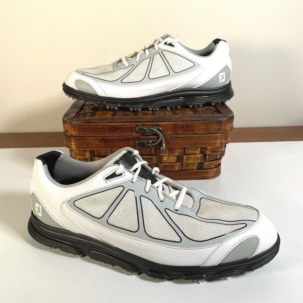 FootJoy 10 Medium SUPERLITES Men Golf Shoes 58001-White FJ